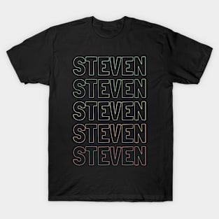 Steven Name Pattern T-Shirt